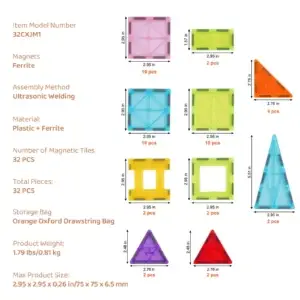 Magnetic STEM Tiles Set